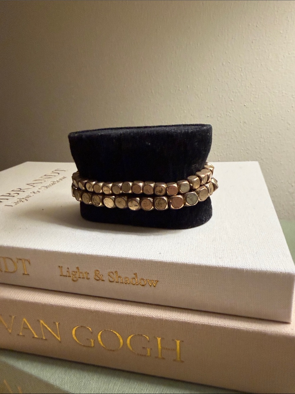 Gold-Tone Set of Two Circle Link Stretch Bracelets - Women Jewelry